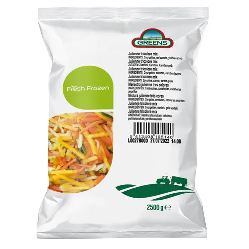 Köögiviljasegu GREENS Julienne Tricolore, IQF, külmutatud, 2,5kg