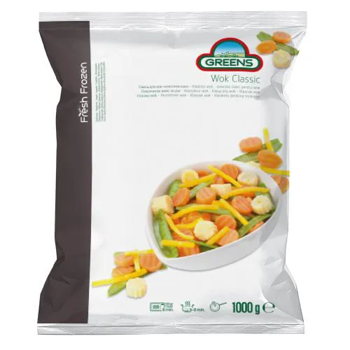 Saldēts dārzeņu maisījums GREENS Wok Classic, 1kg IQF