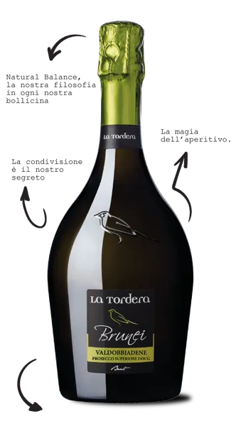 Dzirkstošais vīns LA TORDERA Prosecco Brunei Valdobbiadene D.O.C. G., bruts, 11,5%, 0.75l