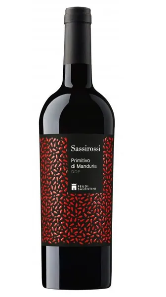 Sarkanvīns SASSIROSSI Primitivo di Manduria DOP, sauss, 14%, 0.75l