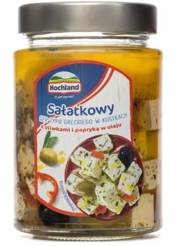 Kreeka stiilis juustukuubikud HOCHLAND oliivi&parprikaga, õlis,  300g