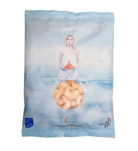 Krevetid COLDWATER PRAWNS 200/300, PD, 20% glasuur, keedetud, külmutatud, 200g