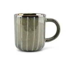 Kruus SALT&PEPPER, Muggies, (jooned, roheline), kivikeraamika, 450 ml, H 10 cm, tk