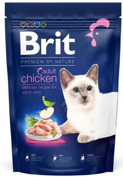 Kuivtoit kassidele Brit Premium CAT ADULT CHICKEN, 1,5kg