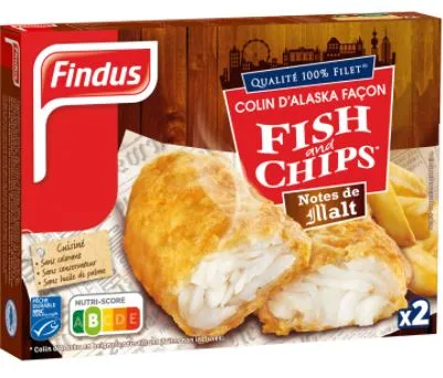 Külmutatud paneeritud kalafileed FINDUS Fish&Chips, 240 g