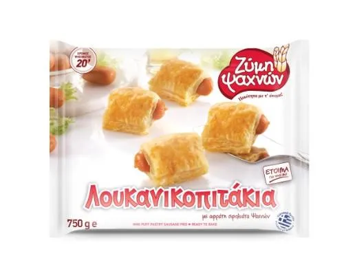 Külmutatud väiksed lehttaigna pirukad, vorstiga 750g
