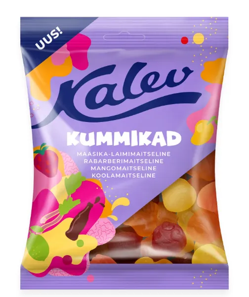 Kummikad rõõmsate kummikommide segu, KALEV, 120 g
