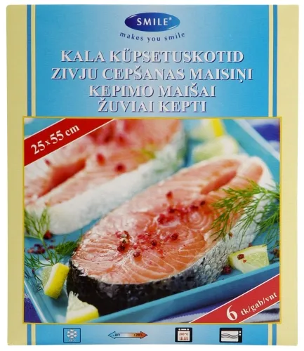 Küpsetuskott kalale 25 x 55 cm, 6 tk, Top Quality, SMILE