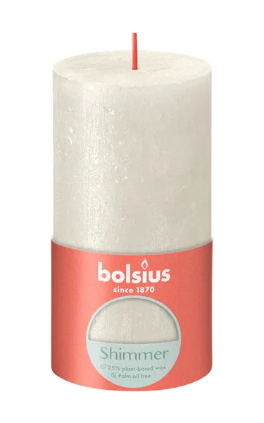 Küünal - silinder BOLSIUS, elevandiluu, D 6,8 cm, K 13 cm, tk