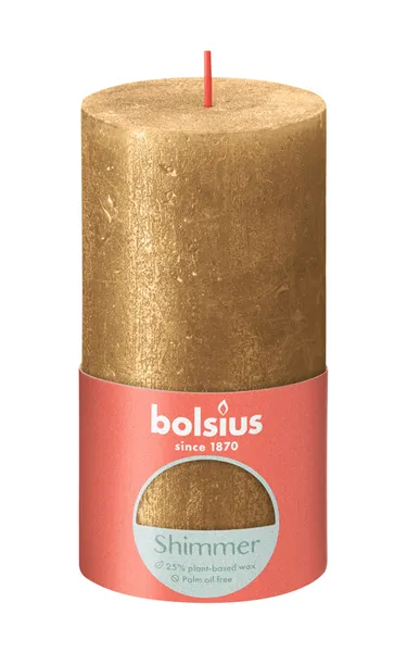 Küünal - silinder RUSTIC, kuldne, D 6,8 cm, K 13 cm, tk