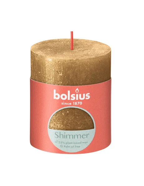 Küünal - silinder RUSTIC, kuldne, D 6,8 cm, K 8 cm, tk