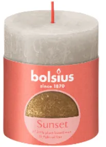 Küünal - silinder SUNSET, liivahall + kuldne, D 6,8 cm, K 8 cm, 35