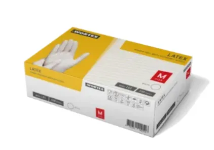 Latekskindad puudrita, suurus M, ühekordsed,  WORTEX, 100 tk