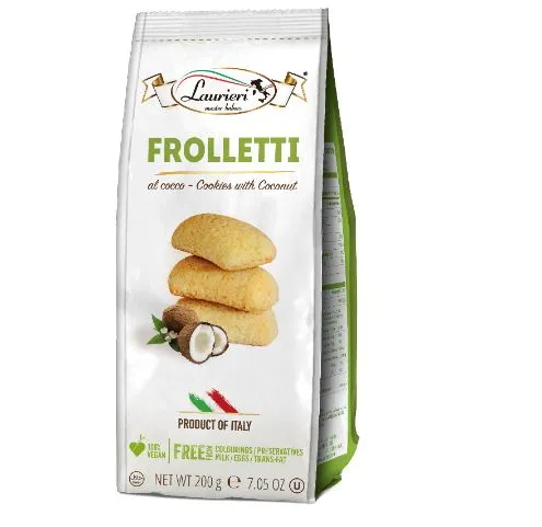 Itāļu cepumi LAURIERI Frolletti, ar kokosriekstu, 200g