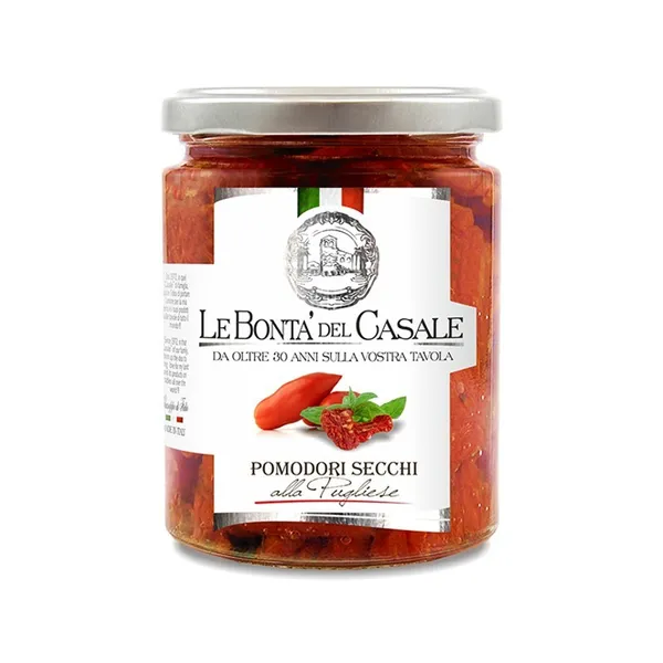 LE BONTA DEL CASALE Päikesekuivatatud tomatid "alla Pugliese" 314ml, Itaalia