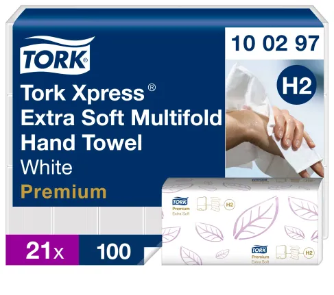 Papīra salvetes TORK Premium Extra Soft H2, 2 slāņi, 100 salv., 100297