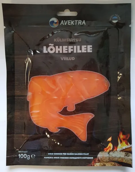 Lõhefilee AVEKTRA, külmsuitsu, viilutatud, jahuatud, 100g