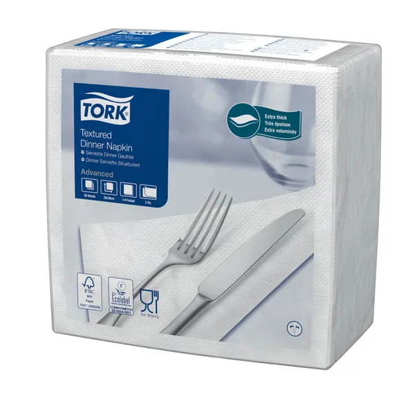 Lõunasöögisalvrätikud , 2kih., 50tk  509414, TORK Textured, valge