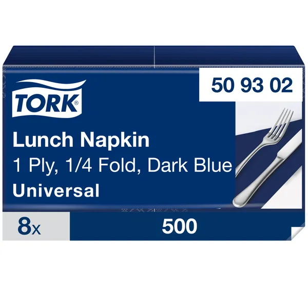 Lõunasöögisalvrätikud 32,5 x 32,5 cm, tumesinine, 1-kihiline, 500tk, 509302, TORK