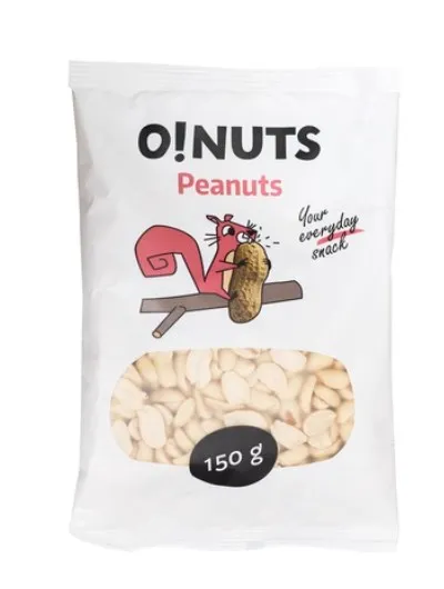 Maapähklid O!NUTS, poolikud, 150g