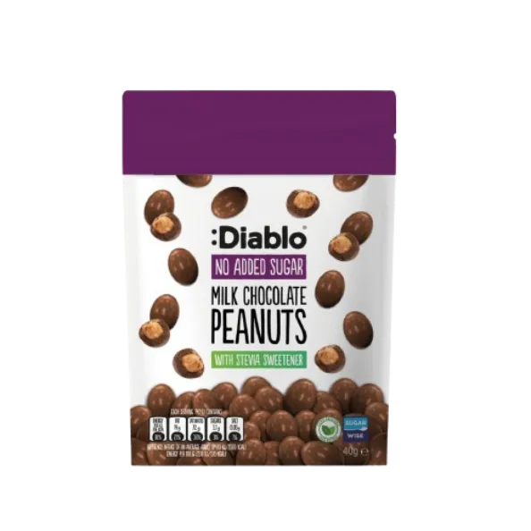 Zemesrieksti šokolādē DIABLO, bez pievienota cukura, 40g