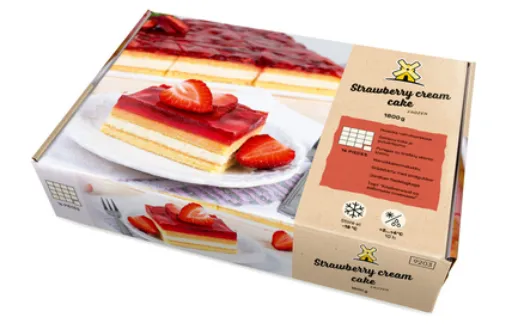 Maasika-vahukoorekook EESTI PAGAR, külmutatud 1,8kg (16tk)