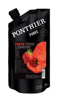 Maasikapüree PONTHIER, jahutatud, lisatud suhkruga, 1 kg