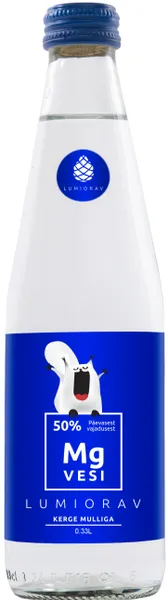 Magneesiumivesi LUMIORAV kerge mulliga , 330 ml, Klaas