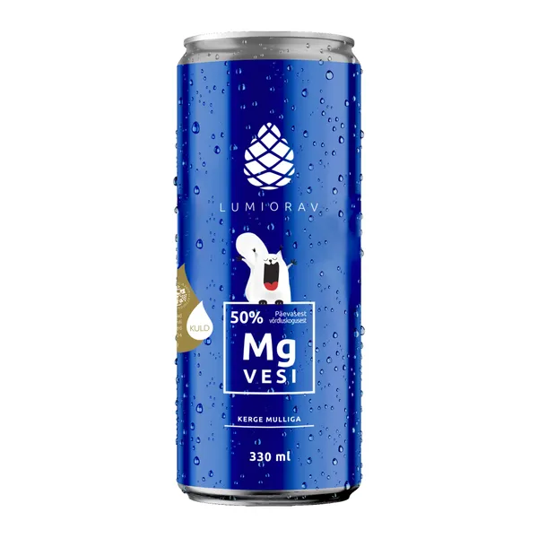 Magneesiumivesi LUMIORAV, kerge mulliga, 330ml, CAN