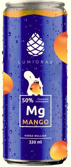 Magneesiumivesi mango, LUMIORAV, 330 ml