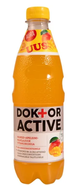 Mahlajook AURA Dr. Active, mango ja apelsini maitsega, 0,5L
