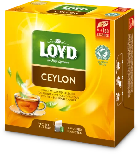 Maitsestatud must tee LOYD Ceylon 75 x 2g, kahekambriline teekott