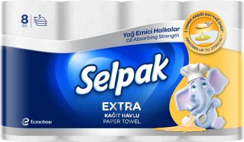 Majapidamispaber SELPAK Extra Calorie ABS, 75 lehte, 3 kihti, 8 rulli