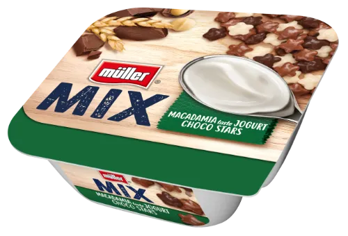 Makadaamia jogurt MÜLLER MIX  šokolaaditähekestega 4.6%, 130g