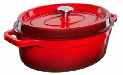 Malmist ahjupott 5,6L, H16 cm, GRAND FEU punane, kaanega, ovaalne, tk