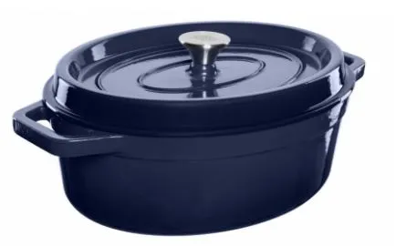 Malmist ahjupott 5,6L, H16 cm, GRAND FEU sinine, kaanega, ovaalne, tk
