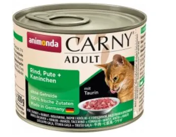Märg täissööt ANIMONDA Carny  täiskasvanud kassile, veis+kalkun+küülik, 200 g