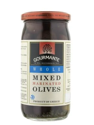 Marineeritud kividega oliivid GOURMANTE segu, soolvees 370ml