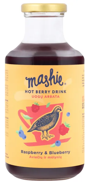 Marjatee MASHIE Vaarika ja Mustika püree, 0,5L
