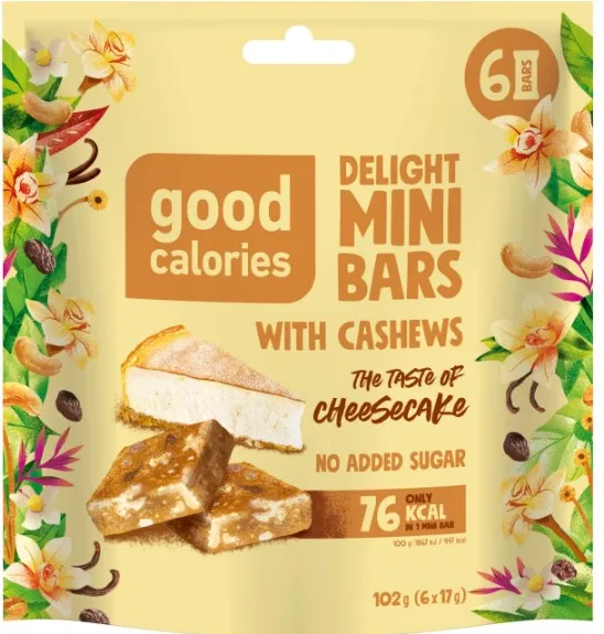 Mini batoonid GOOD CALORIES juustukoogimaitseline, 102g