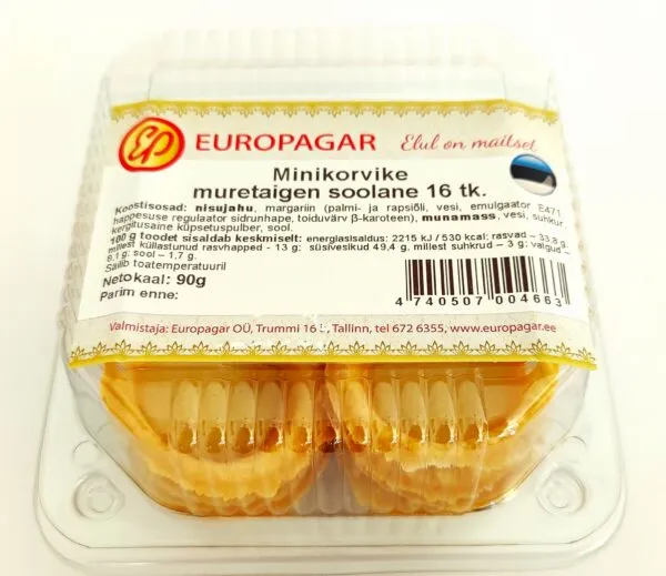 Mini muretaignakorvike EUROPAGAR, soolane, 16tk/ karp