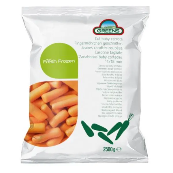 Mini porgandid GREENS 14/18mm, IQF,  külmutatud, 2,5kg