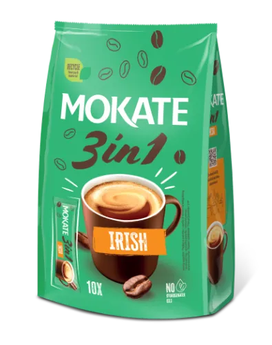 Kafijas dzēriens MOKATE 3in1 Irish maisiņā 17g x 10gb.