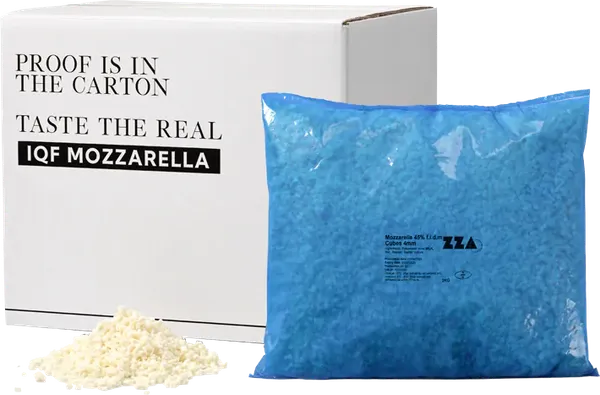 Mozzarella juust ZZA, Napoli stiilis jämedalt riivitud, IQF, külmutatud, 2kg