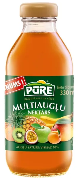 Multiaugļu nektārs PŪRE, 330ml(DEP)