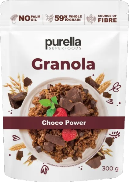 Müsli PURELLA, Granola, röstitud, šokolaadi ja pähklitega, 300g