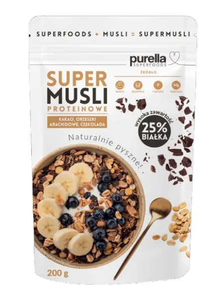 Müsli PURELLA, kakao, maapähklite ja šokolaadiga, 200g