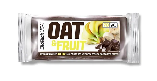 Müslibatoon BIOTECHUSA, banaan, šokolaad, 70g
