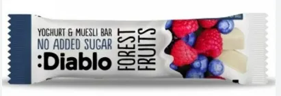 Musli batoniņš DIABLO, ar meža augļu un jogurtu garšu, bez cukura, 30g