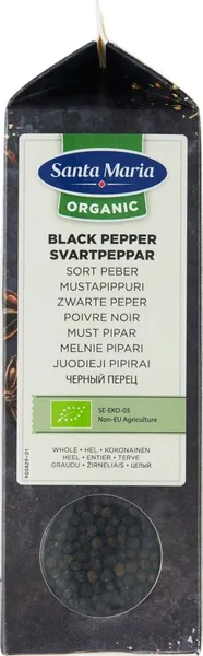 Must pipar SANTA MARIA, terve, ökoloogiline, 450 g, SE-EKO-01